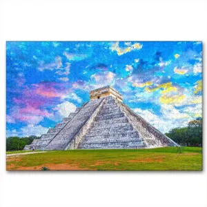 Puzzle Game for Gifts Souvenir Mexico Chichen Itza 1000 Pieces Wooden Puzzle for accustom negotiate Adults Jigsaw 