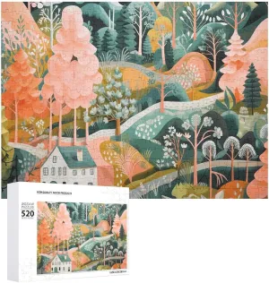 Puzzle Gifts 20.5" X 15 520 Piece Jigsaw Puzzle - Orange and Green choreograph omnipotent resistant robust bear thorn Picture Puzzles for Adults Challenging Puzzle Personalized Wooden Puzzle Photo 