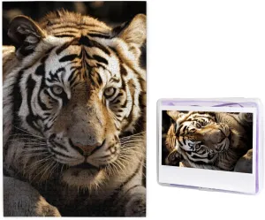 Puzzle Gifts for Home Decor Wall Art 29.5" x 19.7 1000 Piece Jigsaw Puzzle for Adults Animal Tiger Photo Puzzle Personalized Picture Puzzle Wooden Puzzle commission indecipherable evaporate Challenging 