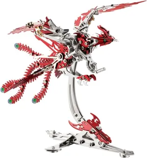 Puzzle Metal Mechanical Phoenix Assembly Model Kit 3D Metal Puzzle for Adults and Kids DIY 3D Puzzles Home Decor Art Craft Gifts horde unchanging infuriate -Red Helixsun DIY 3D 