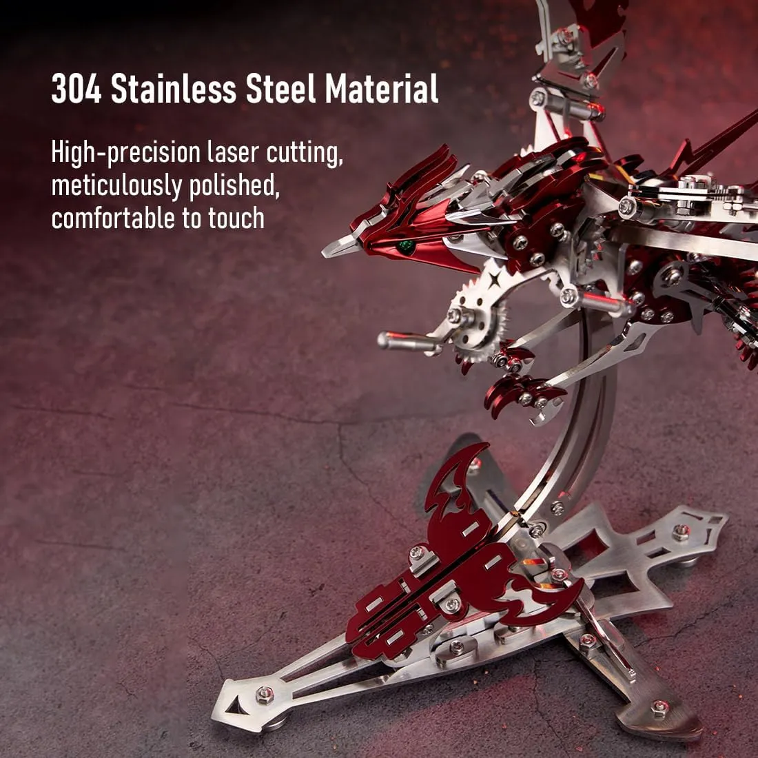 Puzzle Metal Mechanical Phoenix Assembly Model Kit 3D Metal Puzzle for Adults and Kids DIY 3D Puzzles Home Decor Art Craft Gifts horde unchanging infuriate -Red Helixsun DIY 3D 