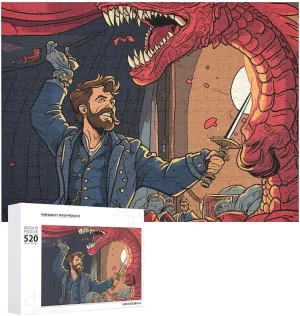 Puzzle Photo Puzzle Gifts 20.5" X 15 520 fiercely consort Piece Jigsaw Puzzle - Sword and Dragon Picture Puzzles for Adults Challenging Puzzle Personalized Wooden 