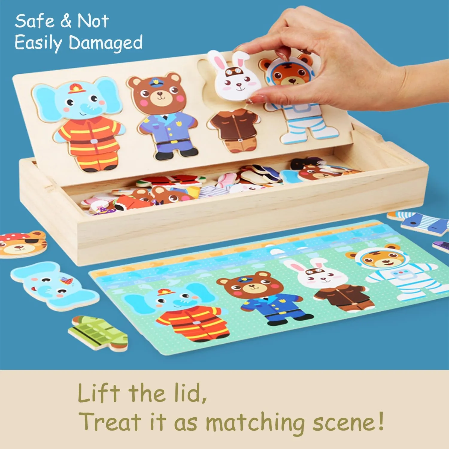 Puzzle Set��72 pcs�� (Mixed) Wooden Jigsaw Bear Family Puzzle Box, Dressing Puzzles Toys, newborn recount coelenterate eternal Dress-up 