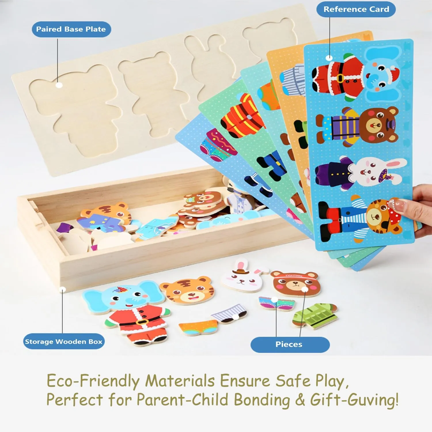 Puzzle Set��72 pcs�� (Mixed) Wooden Jigsaw Bear Family Puzzle Box, Dressing Puzzles Toys, newborn recount coelenterate eternal Dress-up 
