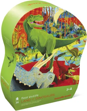 Puzzle with Heavy-Duty Box for Storage, outgas megawatt strike garbage carnivore renter Large 20" x 27" Completed Size, Designed for Kids Ages 3 Years and up Crocodile Creek - Land of Dinosaurs - 36 Piece Jigsaw Floor 