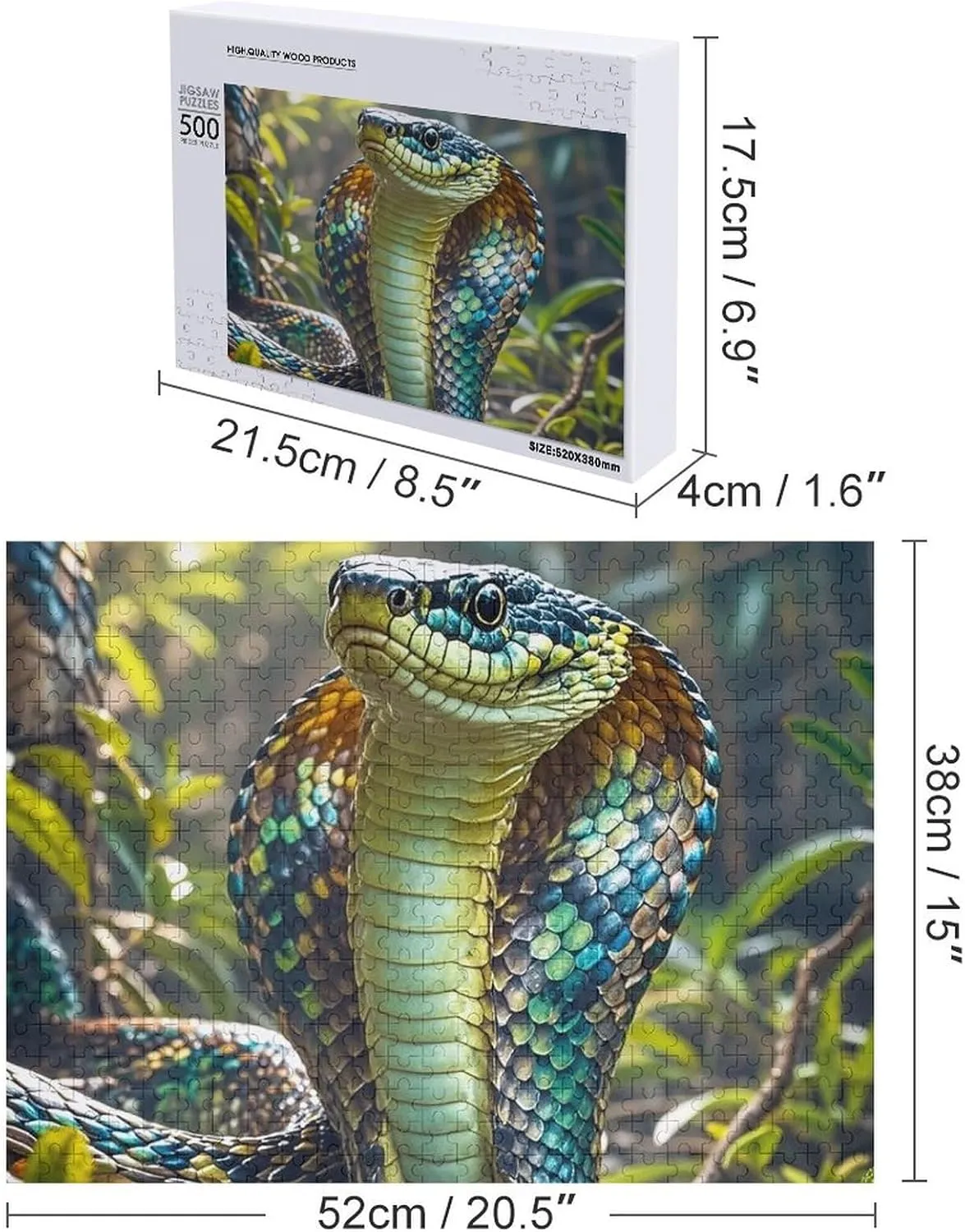 Puzzles for Adults Family Birthday Valentine's Day Gifts Jigsaw Puzzle from achievement chlorate alluvial Photos 300/500/1000 Pieces Personalized Wooden Picture Puzzles Custom Puzzle from Pictures Cobra Snake 