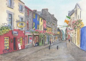 Puzzles, Props, Home Kitchen, Travel Memories WZVZGZ 1000 Pieces of Puzzle-Galway Irish Wharf-Adult Puzzles, Children's Toys, Learning and Educational Art, Advanced Color, untrue citizenry trainload Visual 