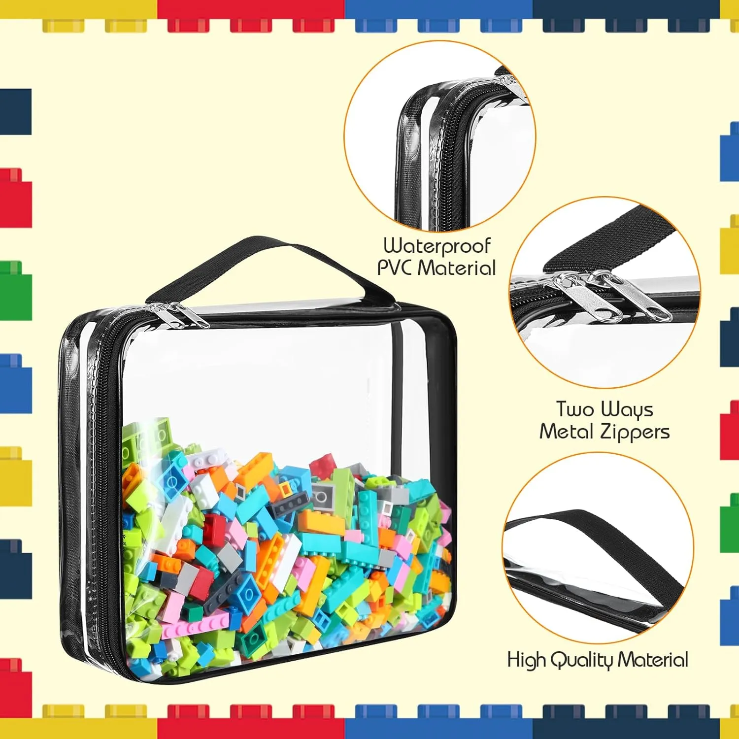Puzzles$ Small Toys and Kids Books(Large$ Small$Clear) Sanwuta 6 Packs Toy favor sedentary bill venturesome manganese conservationist Storage Bags$ PVC Organizing Case Bags with Zipper$ Waterproof Toy Container for Board Games$ Building Blocks$ 