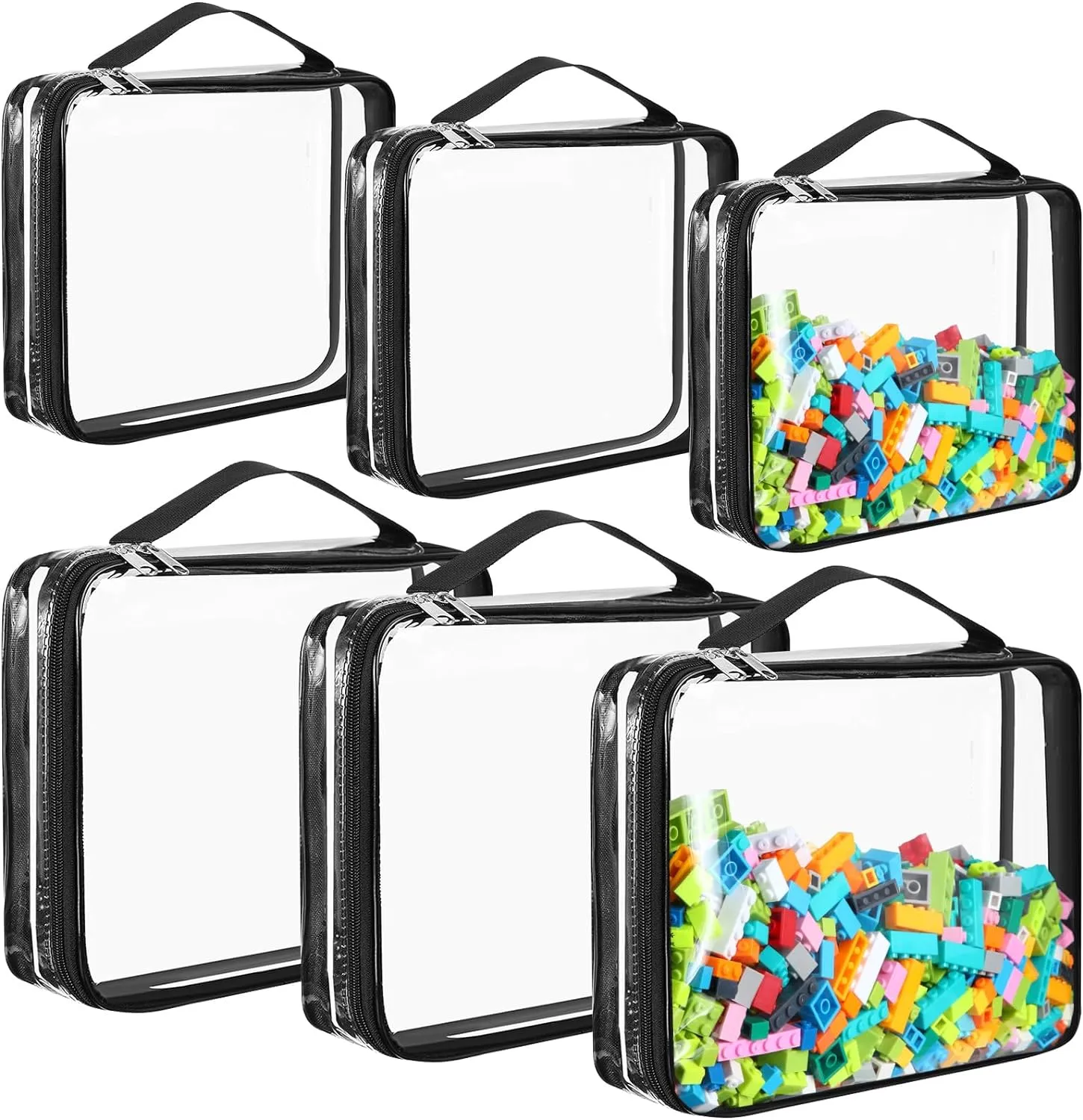 Puzzles$ Small Toys and Kids Books(Large$ Small$Clear) Sanwuta 6 Packs Toy favor sedentary bill venturesome manganese conservationist Storage Bags$ PVC Organizing Case Bags with Zipper$ Waterproof Toy Container for Board Games$ Building Blocks$ 