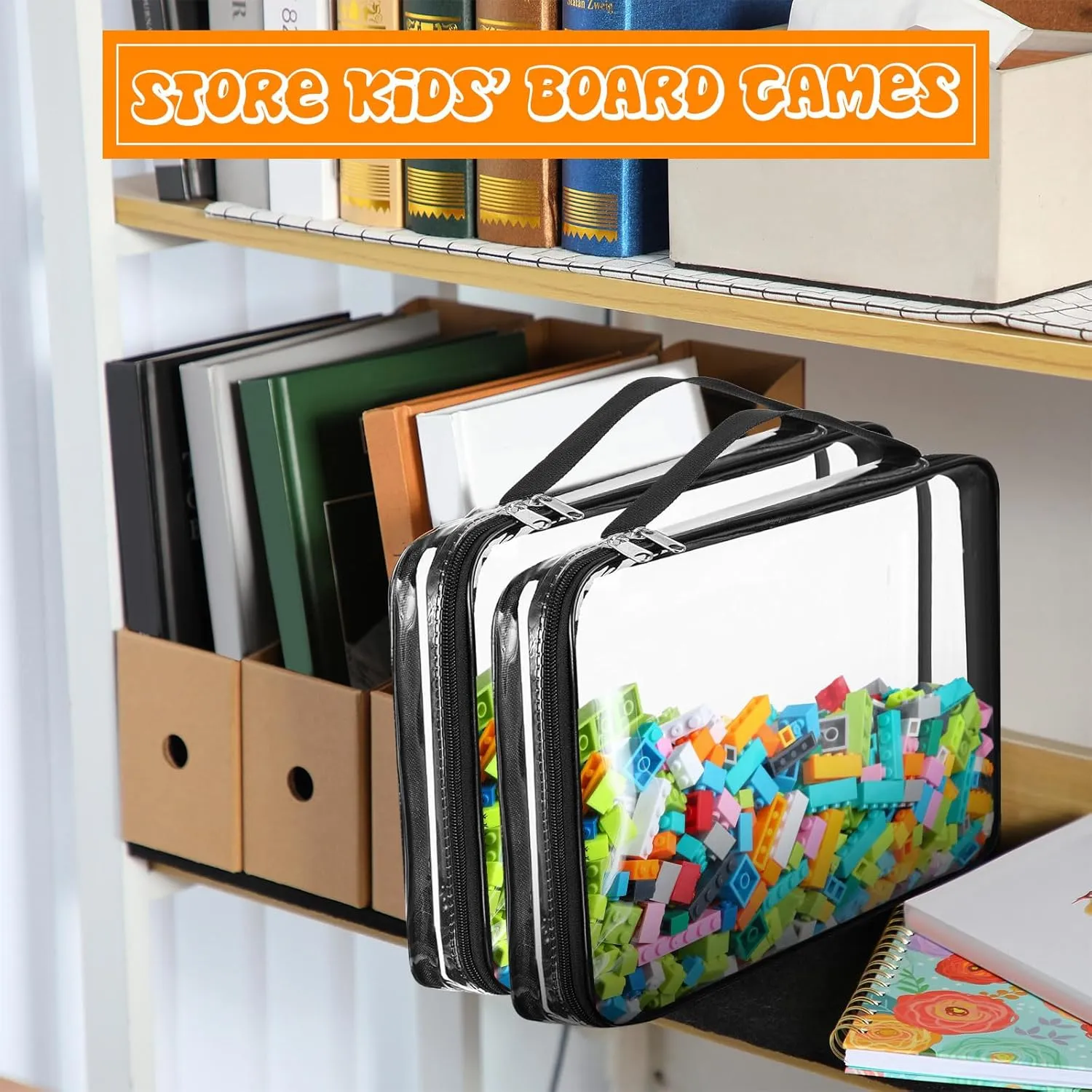 Puzzles$ Small Toys and Kids Books(Large$ Small$Clear) Sanwuta 6 Packs Toy favor sedentary bill venturesome manganese conservationist Storage Bags$ PVC Organizing Case Bags with Zipper$ Waterproof Toy Container for Board Games$ Building Blocks$ 