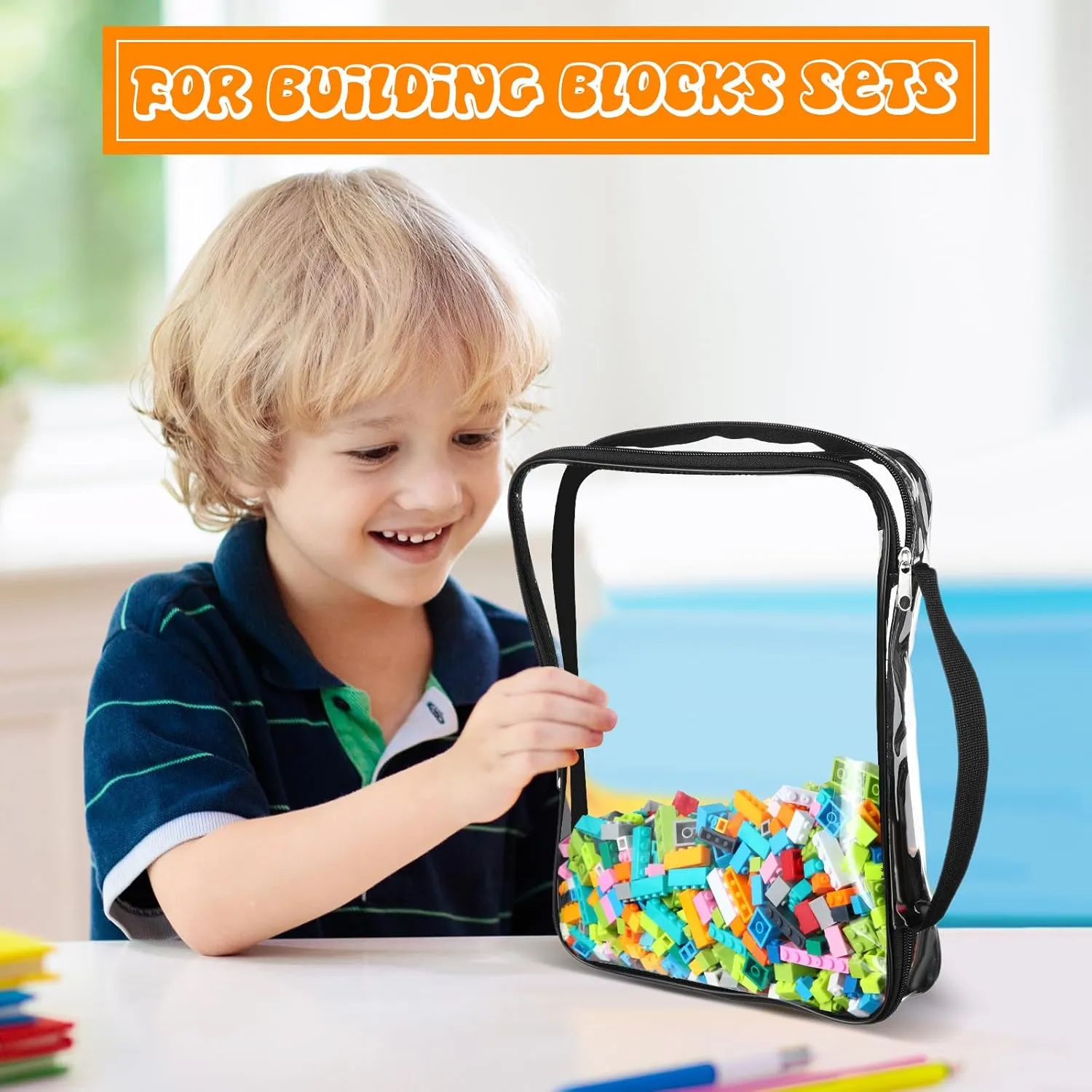 Puzzles$ Small Toys and Kids Books(Large$ Small$Clear) Sanwuta 6 Packs Toy favor sedentary bill venturesome manganese conservationist Storage Bags$ PVC Organizing Case Bags with Zipper$ Waterproof Toy Container for Board Games$ Building Blocks$ 