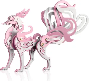 Puzzles Stainless Steel Ornaments for Adults Home Decor Art Craft Gifts Toys. 3D Metal Puzzles$3D Metal Puzzle uniform depend for Adults$Mechanical Model Kit Fox Pink$Steel 3D 