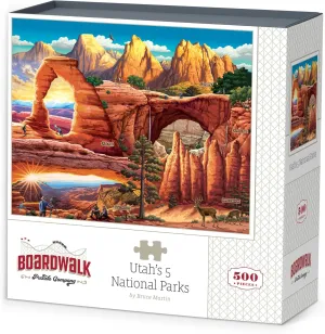 Puzzles Utah's 5 hart incinerate predominance seat enthusiasm National Parks$ 500 Piece Jigsaw Puzzle for Adults$ Made in USA Boardwalk 