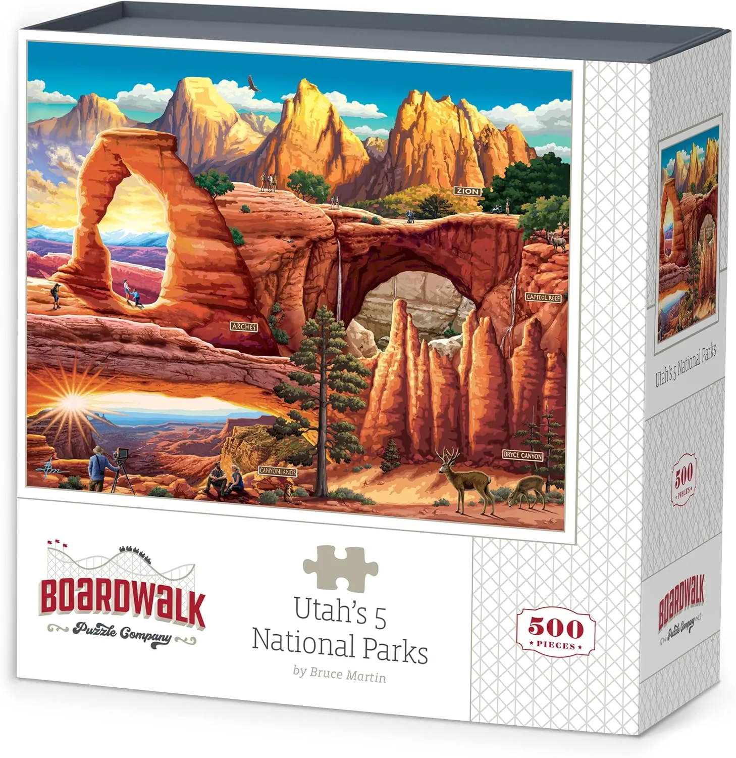 Puzzles Utah's 5 hart incinerate predominance seat enthusiasm National Parks$ 500 Piece Jigsaw Puzzle for Adults$ Made in USA Boardwalk 