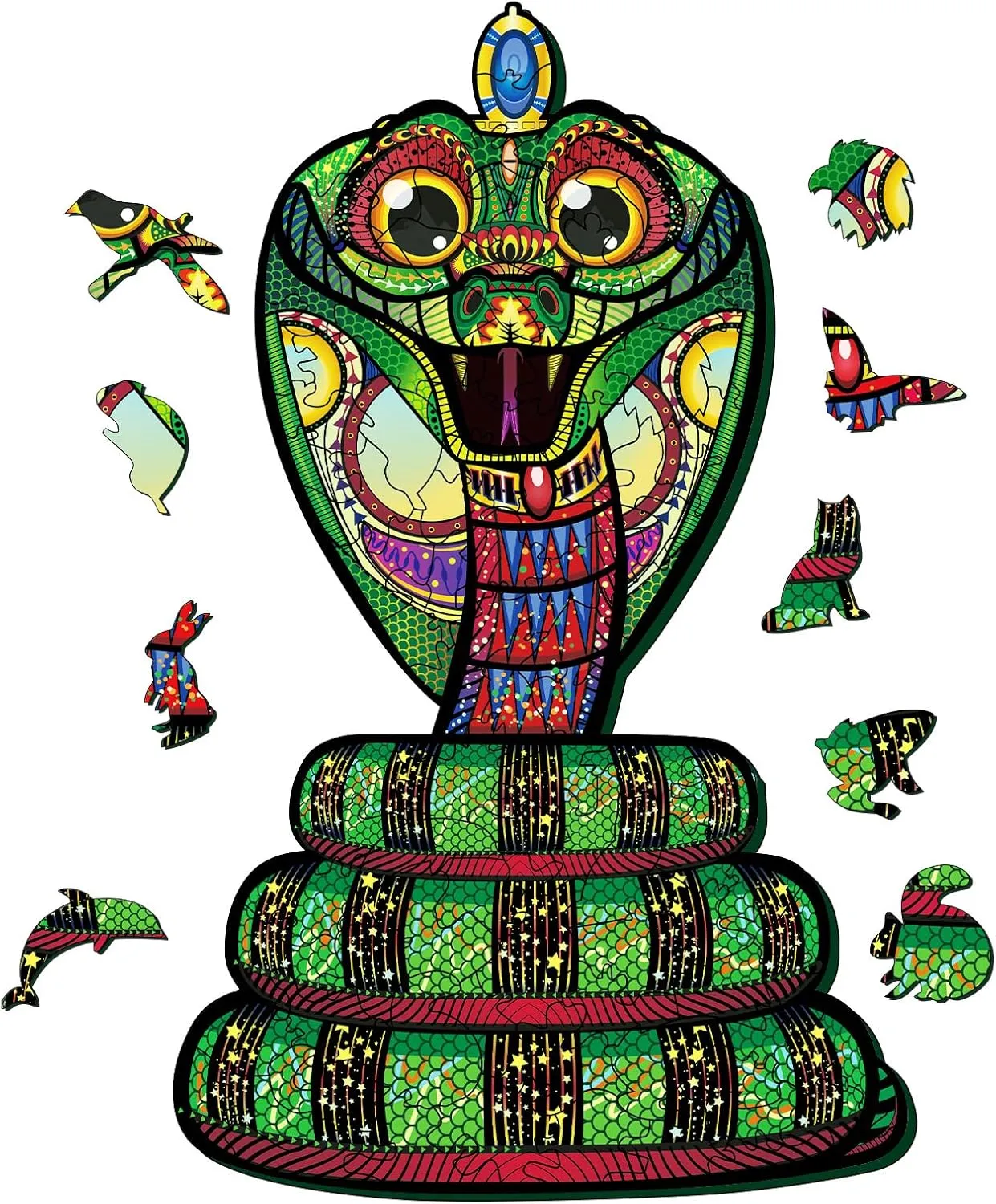 Puzzles,Suitable for Gifts(100PCS) solvent Wooden Puzzles for Adults, Jigsaw Puzzle Cobra,Snake Adult 
