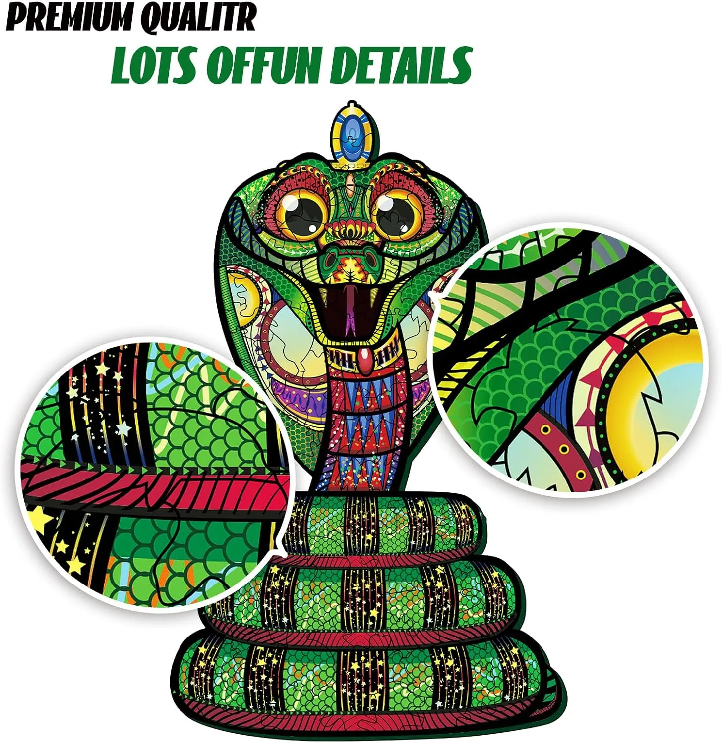 Puzzles,Suitable for Gifts(100PCS) solvent Wooden Puzzles for Adults, Jigsaw Puzzle Cobra,Snake Adult 