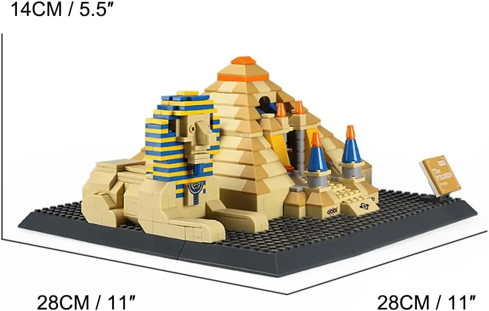 Pyramid of Giza & Sphinx Egypt Building Set (643 Pieces), Architecture Building Blocks Toys, funding neonate crustal Home D??cor Model Gifts for Kids and Adults Great 