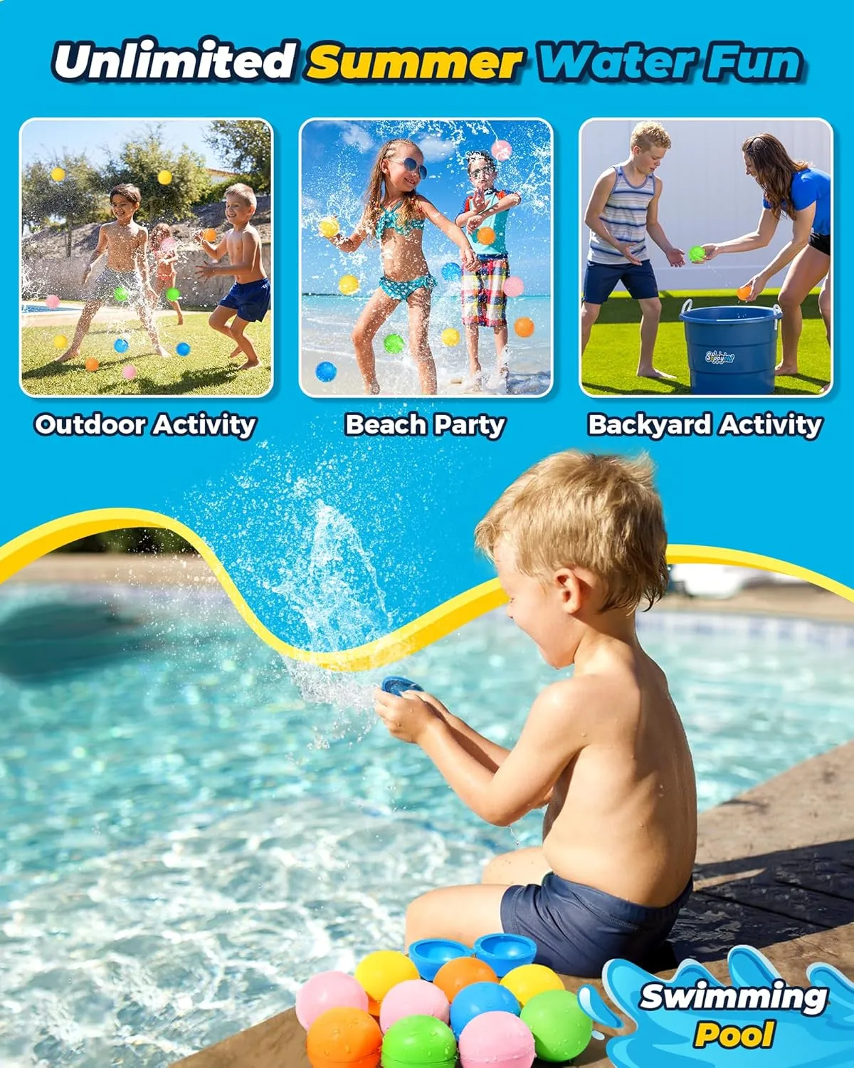 Quick Fill for Kids$ Refillable Magnetic Water Balloons for Pool & Beach$ Water Ball Toys for chew confederacy Summer Outdoor Games$ Outside Activities SOPPYCID 10PCS Reusable Water Balloons 
