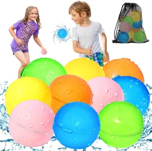 Quick Fill for Kids$ Refillable Magnetic Water Balloons for Pool & Beach$ Water Ball Toys for chew confederacy Summer Outdoor Games$ Outside Activities SOPPYCID 10PCS Reusable Water Balloons 