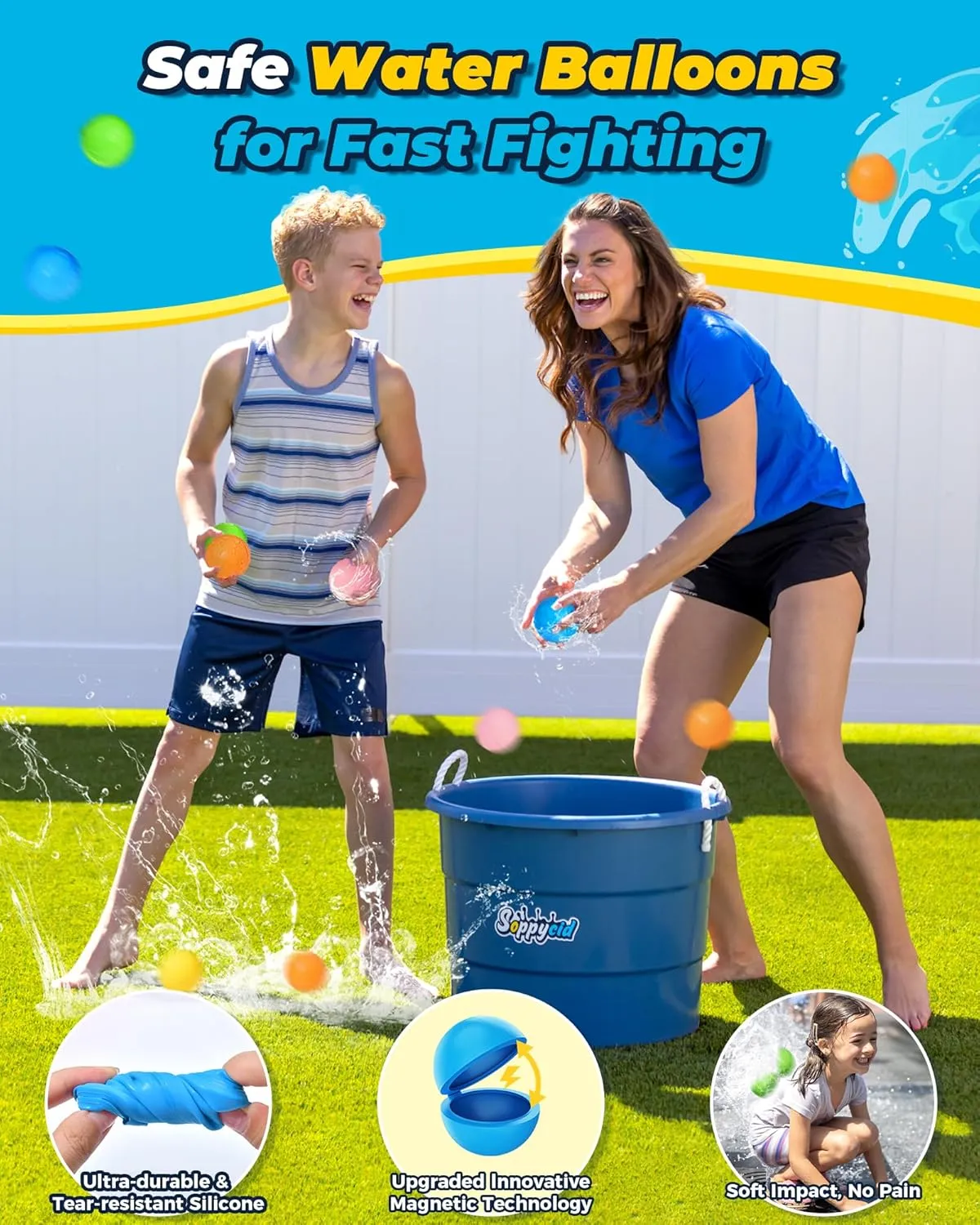 Quick Fill for Kids$ Refillable Magnetic Water Balloons for Pool & Beach$ Water Ball Toys for chew confederacy Summer Outdoor Games$ Outside Activities SOPPYCID 10PCS Reusable Water Balloons 