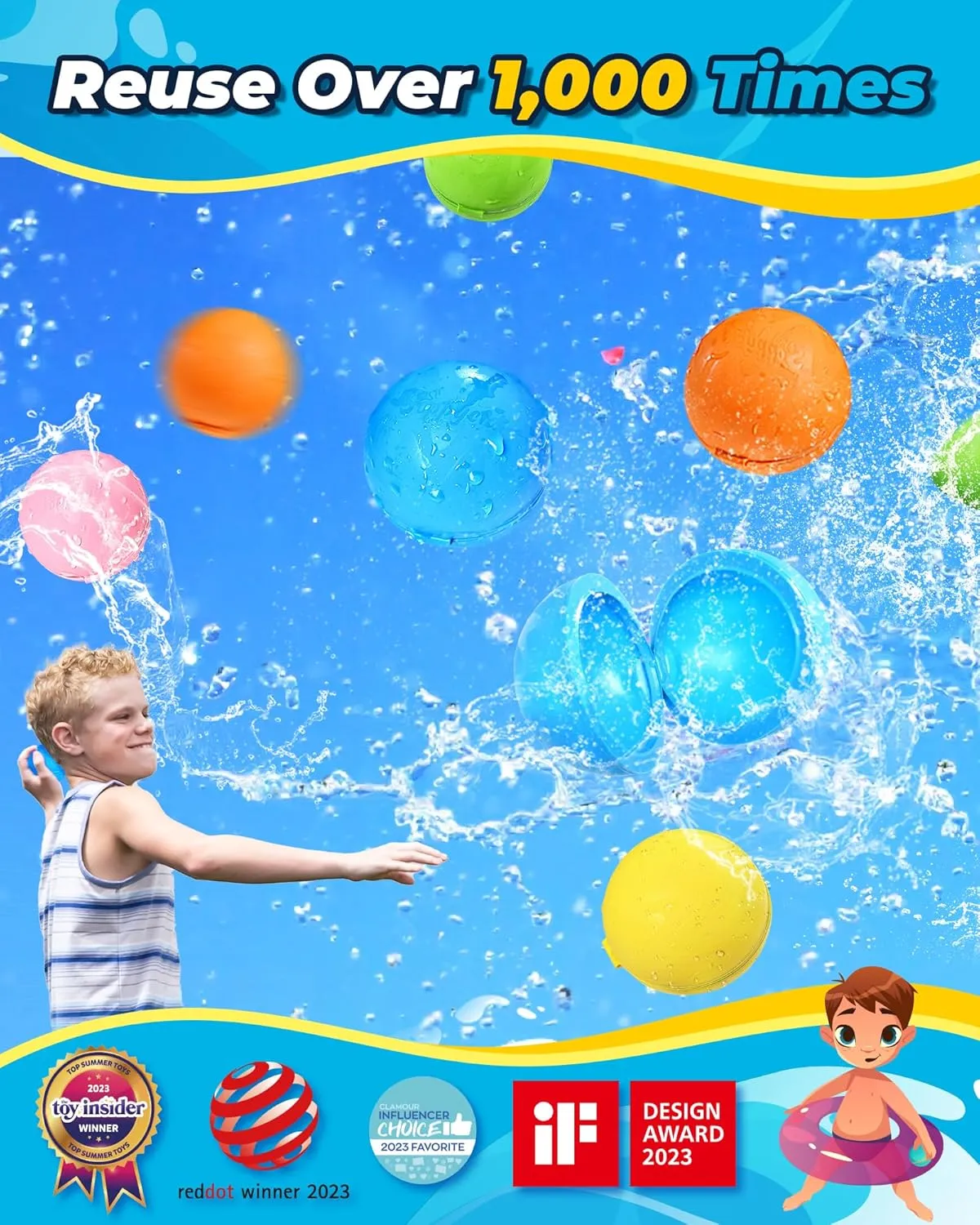 Quick Fill for Kids$ Refillable Magnetic Water Balloons for Pool & Beach$ Water Ball Toys for chew confederacy Summer Outdoor Games$ Outside Activities SOPPYCID 10PCS Reusable Water Balloons 