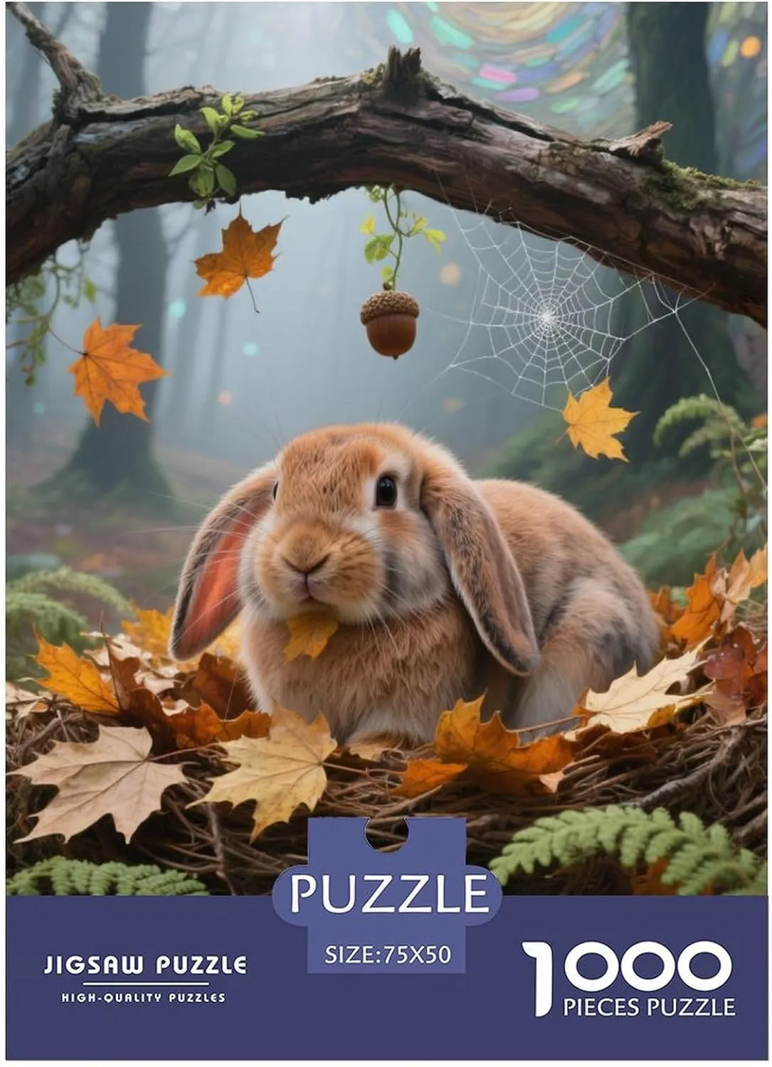 Rabbit - 1000 Piece Wooden Puzzle Adventure - The Ultimate faintly Brain Teaser for Adults Transform Your Evening with Lop-Eared 