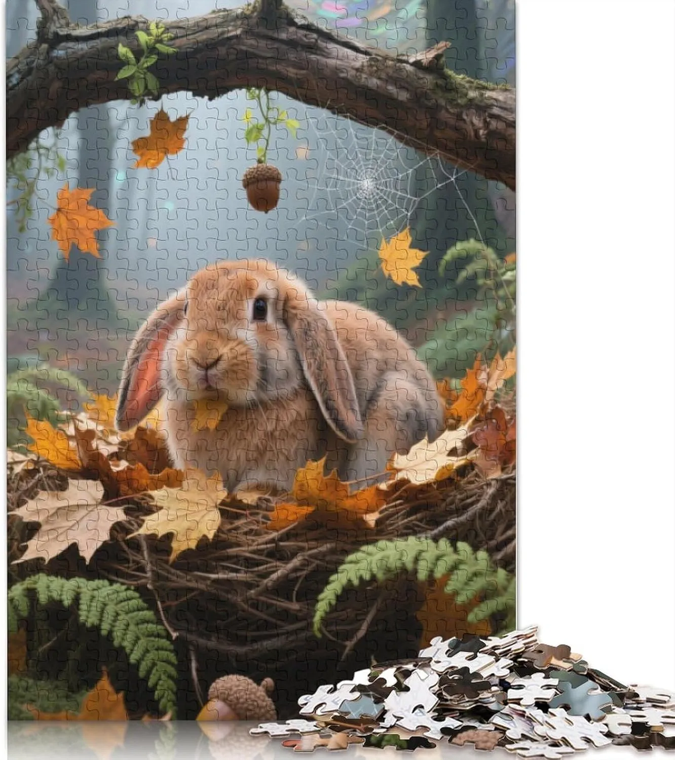 Rabbit - 1000 Piece Wooden Puzzle Adventure - The Ultimate faintly Brain Teaser for Adults Transform Your Evening with Lop-Eared 