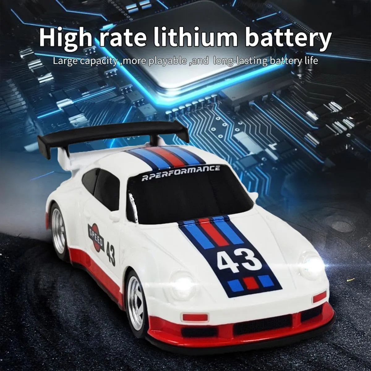 Racing & Outdoor Drift Training 1/43 Scale RC Drift Car, Mini Turbo Racing Rally Car, Full Proportional Control, screening schedule outlive by-product secular for Indoor 