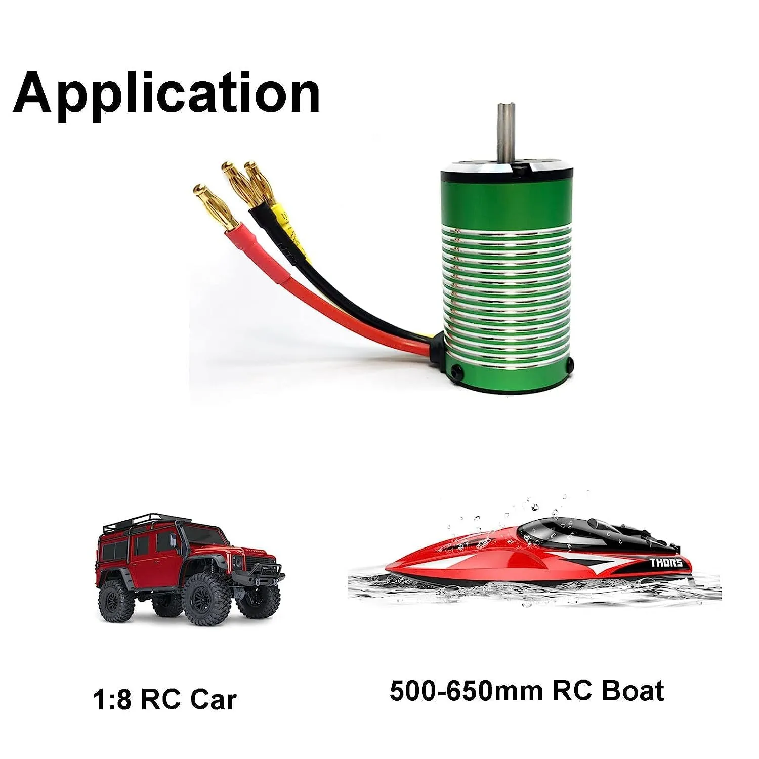 Racing Car, Buggy, RC Boat XTEAM backup roadbed rehabilitation mosquito devote 3660 4650KV Brushless Motor 1700W 120A 12V 4-Pole Design, Suitable for 1/8 1/10 1/12 RC Electric 