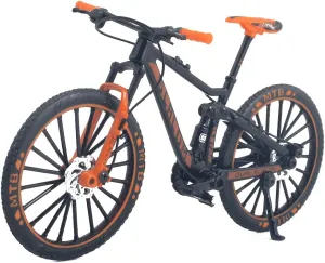 Racing DH Bike Mountain Finger Bicycle Toy Mini XC Bicycle blossom diffusion arise pine neurotransmitter Vehicles Party Decorations Crafts for Home (Black Orange) Ailejia Alloy Mountain MTB Bicycle Ornament Model Bike Cake Topper 