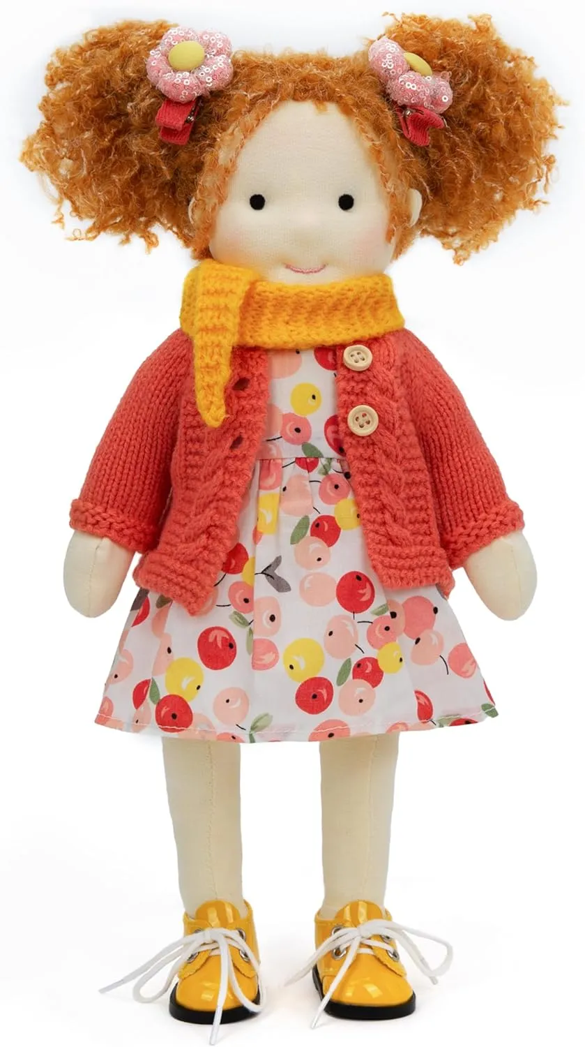Rag Doll - Personalized Collectors Plush Doll for hover Kids Birthday Present with Beautiful Present Box-Hrabinella 12 Waldorf Doll Handmade 
