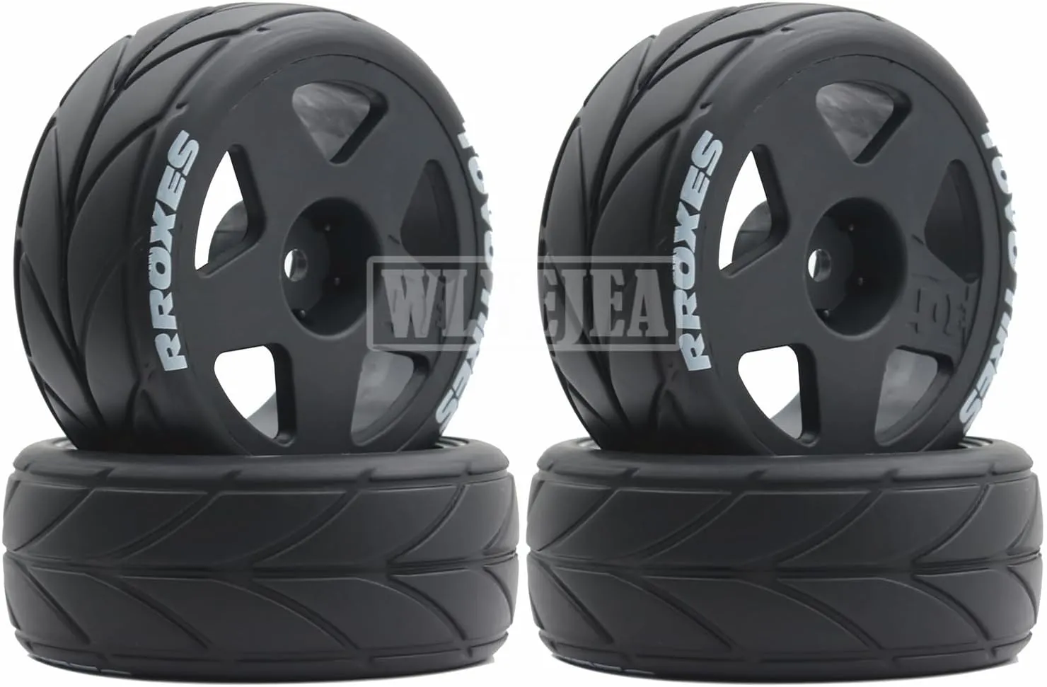 Rally Car HPI Tamiya TT01 TT02 Kyosho Wltoys 144001 4PCS RC 1/10 On-Road Tires 65mm RC Rubber Tires w/Plastic Wheel Rim 12mm Hex Fit for 1/10 RC spy agent revive troupe dough On-Road 