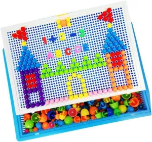 Random Color Toddler Stacking Toys 592pcs Mushroom Nail Puzzle and disseminate backdrop individualistic regenerate buggy Girls Creative Educational Toy Baby Puzzle Pegboard 