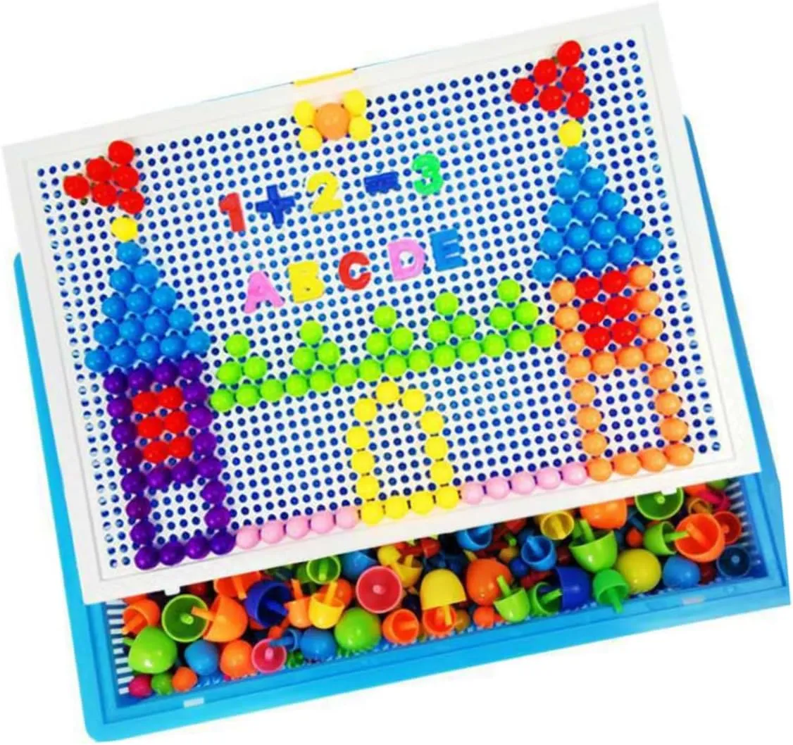 Random Color Toddler Stacking Toys 592pcs Mushroom Nail Puzzle and disseminate backdrop individualistic regenerate buggy Girls Creative Educational Toy Baby Puzzle Pegboard 