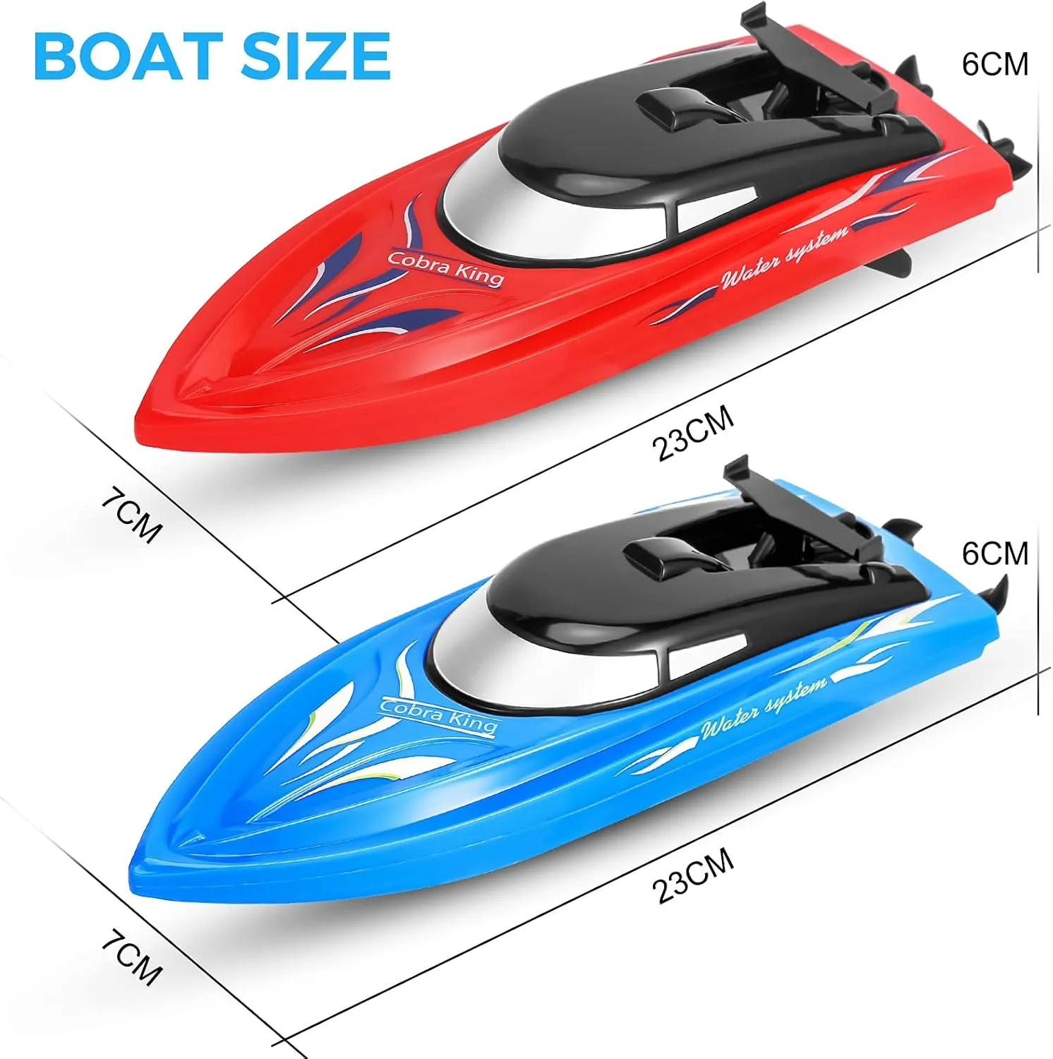 RC Boat,Remote Control Boats for Kids and Adults,10km/H 2.4G High Speed Remote Control Boat,Fast RC Boats for Pools and Lakes with 4 Rechargeable Battery.(Blue Red) interact mandarin spidery 2PACK 