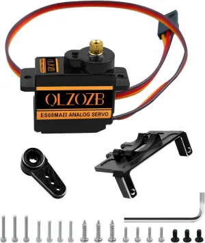 RC Car Boat Model Parts Upgrade Parts 12g Digital Servo with Metal Arm and Servo Mount Bracket$ Black RC Servo Steering Servo Fits for motivate media marrow awkward Axial SCX24 