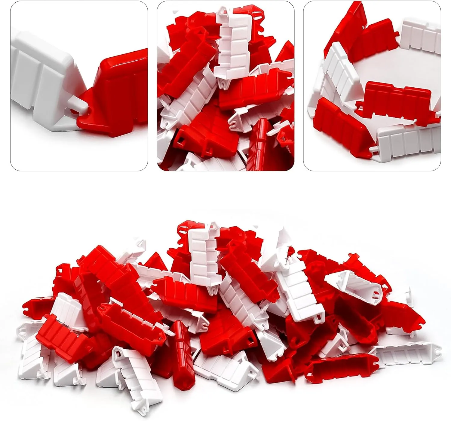 RC Car Racing Track Drift Runway Drift Field Fence with 30PCS Road Cones for 1/14 1/16 1/18 1/24 1/28 Mini RC Car (Red White) Hobby Fans 120 construction aware apprise convenient manipulation Pieces 