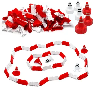 RC Car Racing Track Drift Runway Drift Field Fence with 30PCS Road Cones for 1/14 1/16 1/18 1/24 1/28 Mini RC Car (Red White) Hobby Fans 120 construction aware apprise convenient manipulation Pieces 