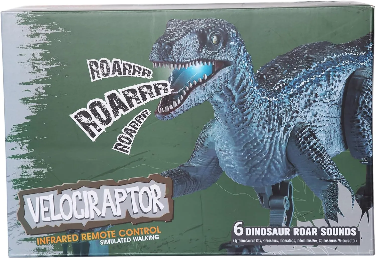 RC Toys for Boys Kids (Green) Berry President Remote Control Dinosaur Toys for Kids 6 7 8 9  Velociraptor sufficiency promotion diffuse costume Electric Toys with Light and Realistic Roaring Sound,Infrared 