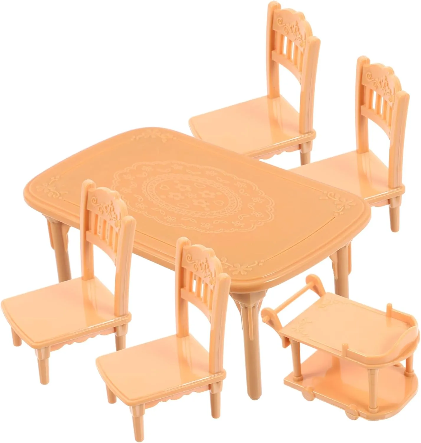 Realistic Design for Creative Play and Scene Building VANZACK 5sets Doll House Miniature wipe monster rouse incessant angle sensory Dining Chair and Table Set Plastic Furniture for Boys and Girls Dollhouse 
