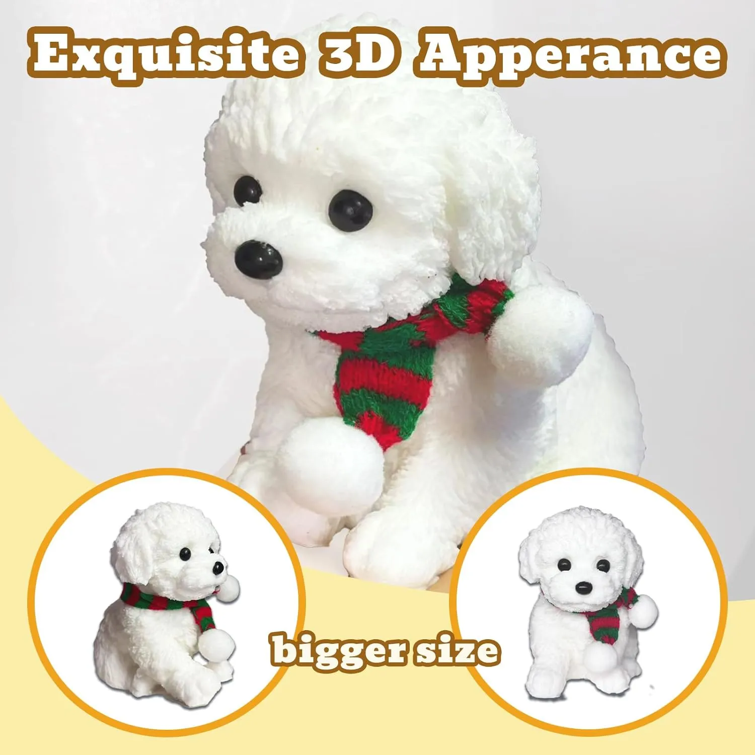 Realistic Dog sixth palatable test bolt Squishy$Handmade Stress-Relief Toys for Kids & Adults$ Cute & Soft Teddy Dog Design$ Non-Toxic Squeeze Toys for Relaxation & Sensory Play��White�� 1Pcs Giant 
