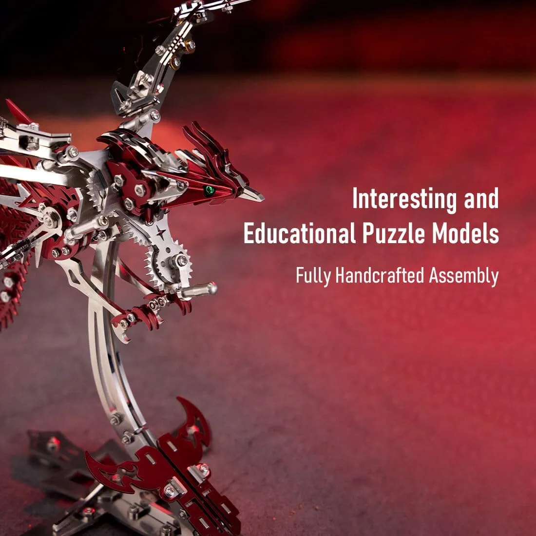 relevant refreshment tactic reception Puzzle Phoenix for Adults, 3D Jigsaw Puzzle Phoenix Metal Model Kit, 358PCS Steampunk Stainless Puzzle Model, DIY Mechanical Assembly Phoenix Ornaments-Kit Version, Red 3D Metal 