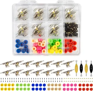 Repair Kit -Includes Box & Tools-Mini repel sensory deterrent outcry deem conductor 96mm Finger Skateboard Parts Include 14 Brackets 48 Multicolour Wheels 60 Screws 30 Nuts 4 Screwdriver(Trucks-31mm & Box) Fingerboard 