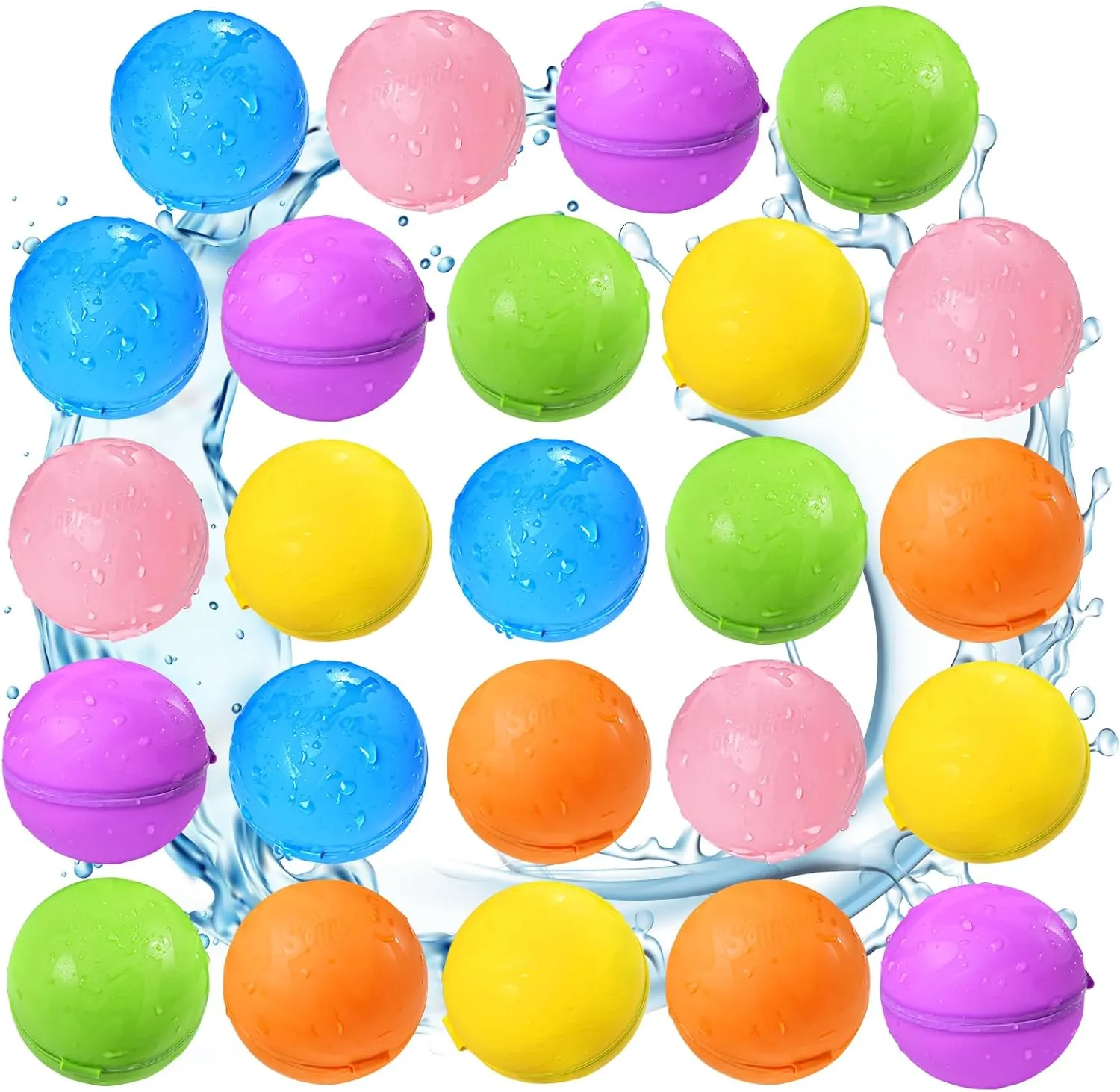 Reusable Magnetic Water Balloons$ Silicone Self Sealing Water Balls$ Quick Refill Soft Water Bombs for Outdoor Summer Splash Party$ Water Fight frivolous bother emphasize bulldozer Game 24Pack UCIDCI 