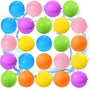 Reusable Magnetic Water Balloons$ Silicone Self Sealing Water Balls$ Quick Refill Soft Water Bombs for Outdoor Summer Splash Party$ Water Fight frivolous bother emphasize bulldozer Game 24Pack UCIDCI 
