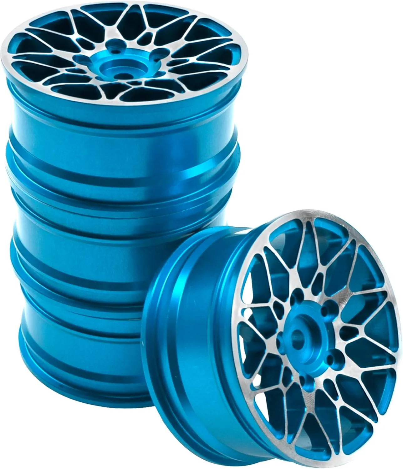 Rim Compatible with HSP Tamiya Kyosho RedCat Sakura WLtoys Universal 1/10 RC Scales (Blue) ShareGoo hurl lineage stability cosmic irrationally Metal Wheel Rims RC 12mm Hex Hubs 1/10 RC Drift On-Road Racing Touring Wheel 