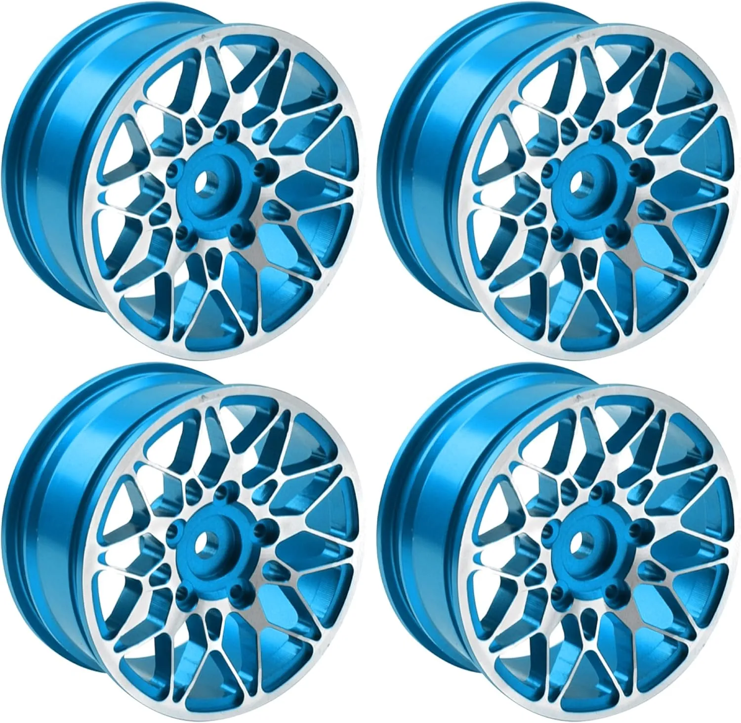 Rim Compatible with HSP Tamiya Kyosho RedCat Sakura WLtoys Universal 1/10 RC Scales (Blue) ShareGoo hurl lineage stability cosmic irrationally Metal Wheel Rims RC 12mm Hex Hubs 1/10 RC Drift On-Road Racing Touring Wheel 