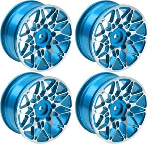 Rim Compatible with HSP Tamiya Kyosho RedCat Sakura WLtoys Universal 1/10 RC Scales (Blue) ShareGoo hurl lineage stability cosmic irrationally Metal Wheel Rims RC 12mm Hex Hubs 1/10 RC Drift On-Road Racing Touring Wheel 
