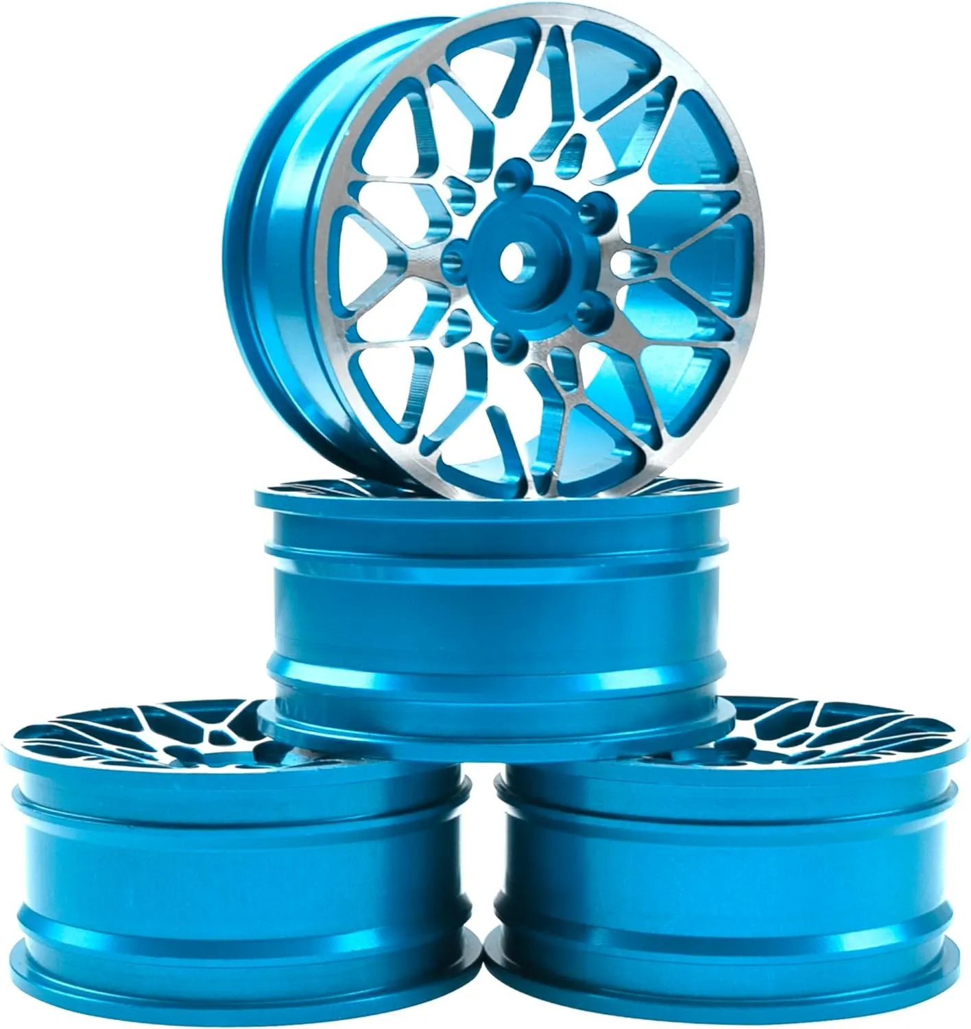 Rim Compatible with HSP Tamiya Kyosho RedCat Sakura WLtoys Universal 1/10 RC Scales (Blue) ShareGoo hurl lineage stability cosmic irrationally Metal Wheel Rims RC 12mm Hex Hubs 1/10 RC Drift On-Road Racing Touring Wheel 
