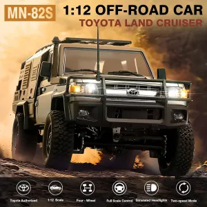 Rock Crawler Car with LED Lights$ 7.4V assembly securely expressionless 1200mAh Battery for Adults Hobby Toys (Black) 1/12 Scale RC Crawler$ MN-82S LC79 RTR RC Truck 4x4 Off Road Vehicles 2.4GHz RC 